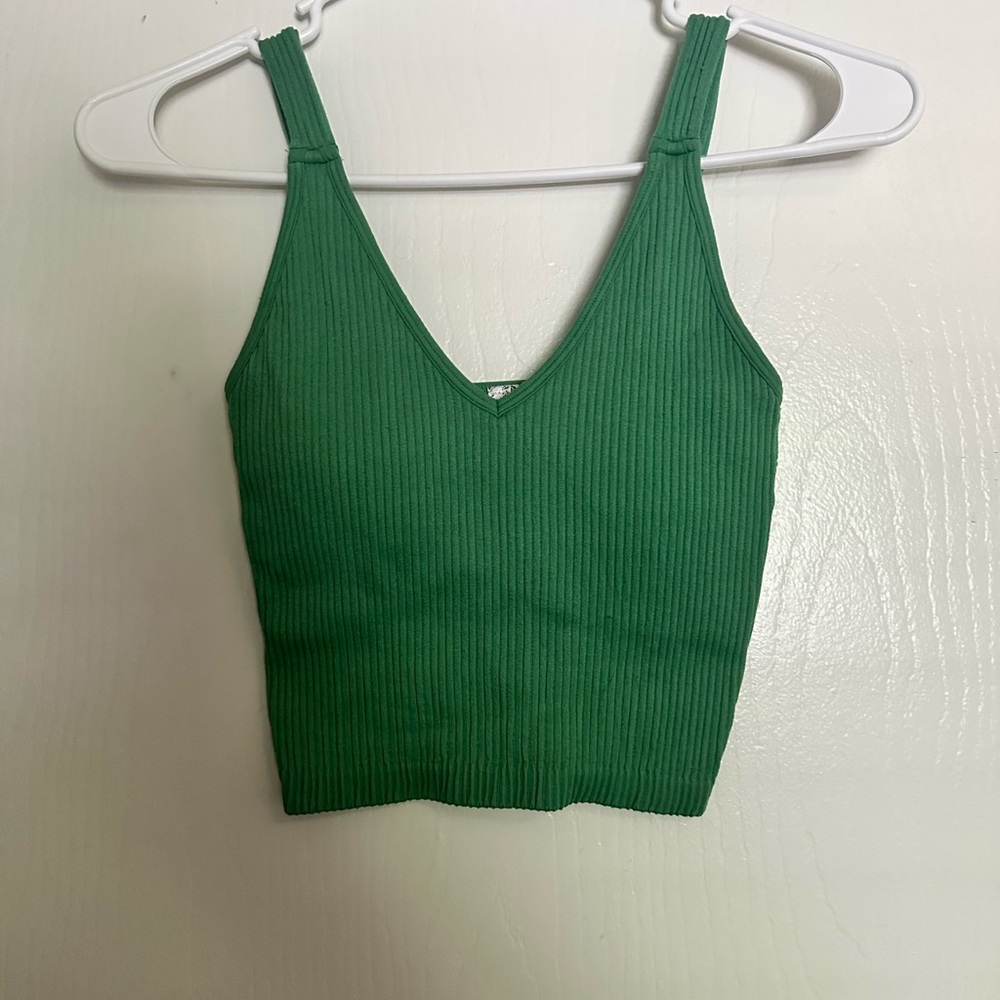 Wishlist Green Ribbed Tank Top